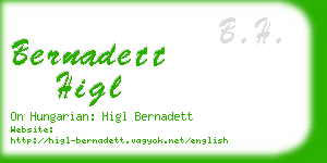 bernadett higl business card